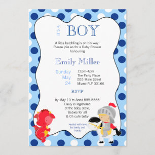 Knight Dragon Baby Shower-inbjudan Inbjudningar