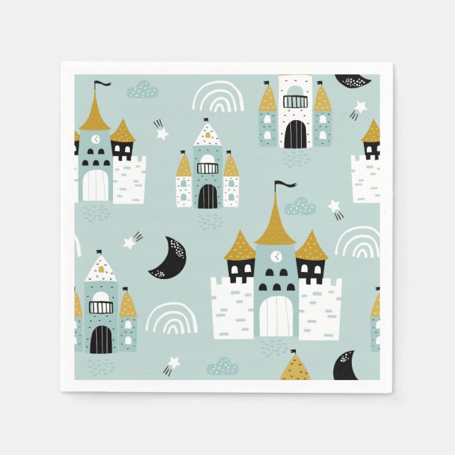 Knight & Dragons | Fairytale Födelsedagsfest Pappersservett (Framsidan)