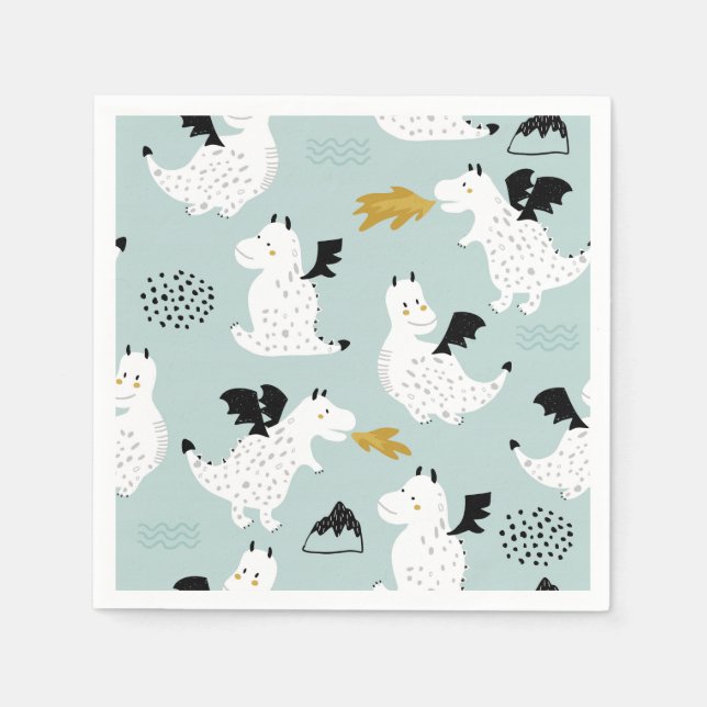 Knight & Dragons | Fairytale Födelsedagsfest Pappersservett (Framsidan)