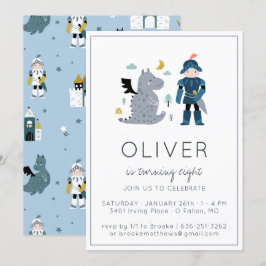 Knight & Dragons Party-inbjudan Inbjudningar