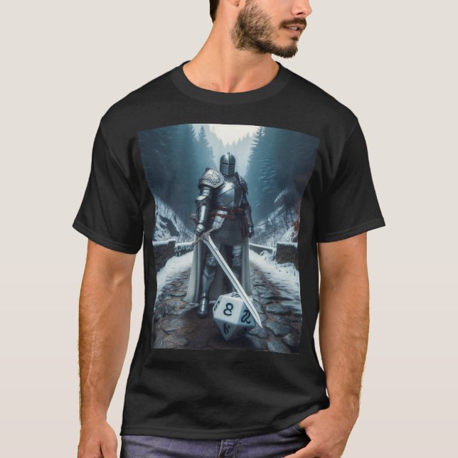 Knight eller paladin i fullt plattarmé t shirt (Framsida)
