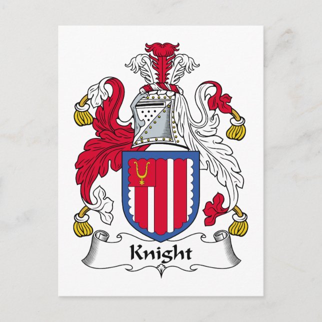 Knight Family Crest Vykort (Framsida)