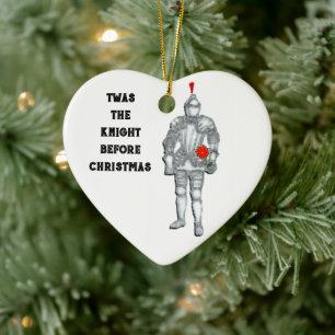 Knight före jul julgransprydnad keramik