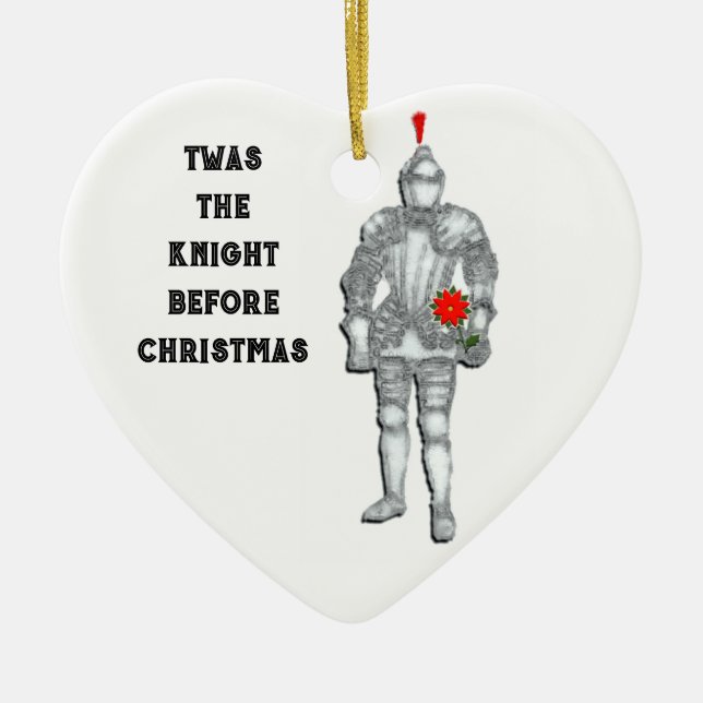 Knight före jul julgransprydnad keramik (Framsidan)