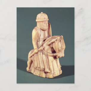 Knight från ett schackset vykort