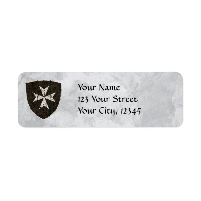 Knight Hospitaller Kor, Disted Returadress Etikett (Framsidan)