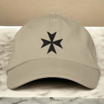 Knight Hospitaller Maltese Kor Broderad Keps<br><div class="desc">Knight Hospitaller Maltese Kor in black ...  embroidery cap from Ricaso</div>