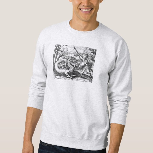 Knight i Armor Saming Dragon Sweatshirt (Framsida)