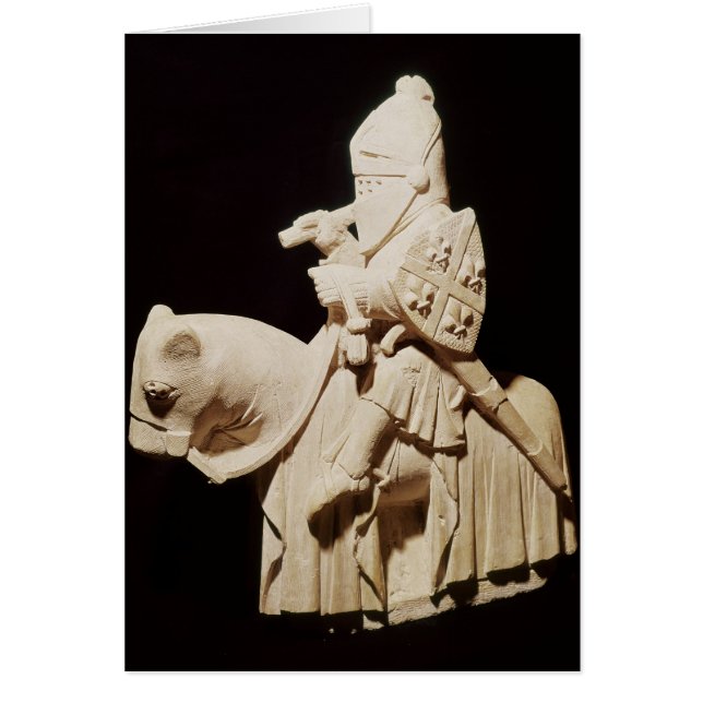 Knight i pansar på hästen hälsningskort (Framsidan)
