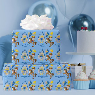 Knight i Shining Armor Anpassningsbar Blue Boys Bi Presentpapper