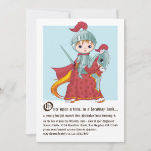 Knight i Shining Armor Birthday-inbjudan Inbjudningar
