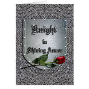 Knight i Shining Armor Röd ros Hälsningskort
