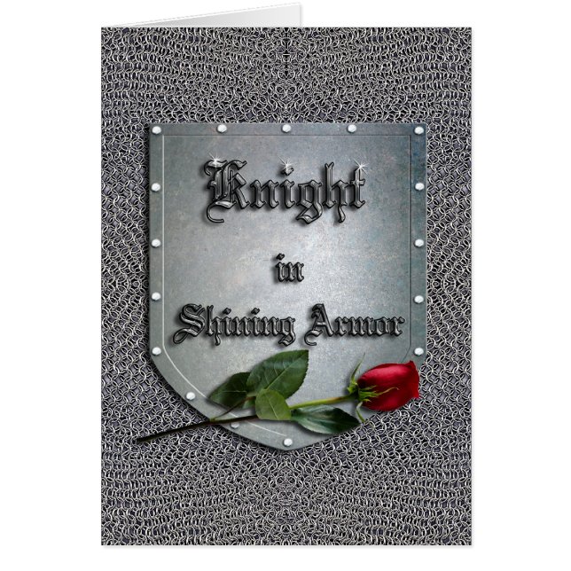 Knight i Shining Armor Röd ros Hälsningskort (Framsidan)
