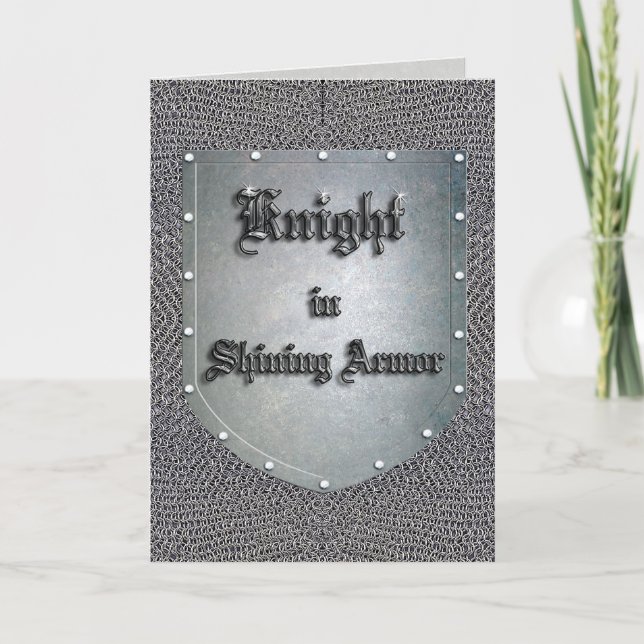 Knight i Shining Armor Shield Chainmail Kort (Framsida)