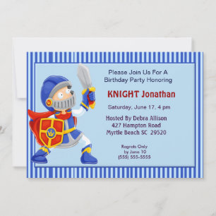 Knight in Armor Birthday bjudande Inbjudningar