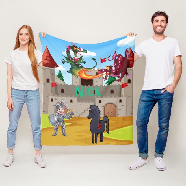 Knight in Shining Armor and Fånig Dragons Fleecefilt (På plats)
