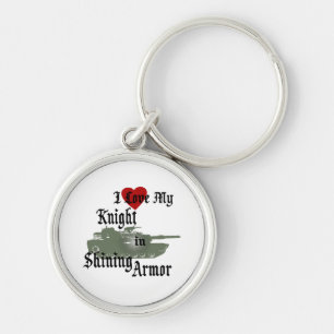 Knight in Shining Armor/ Tank Rund Silverfärgad Nyckelring