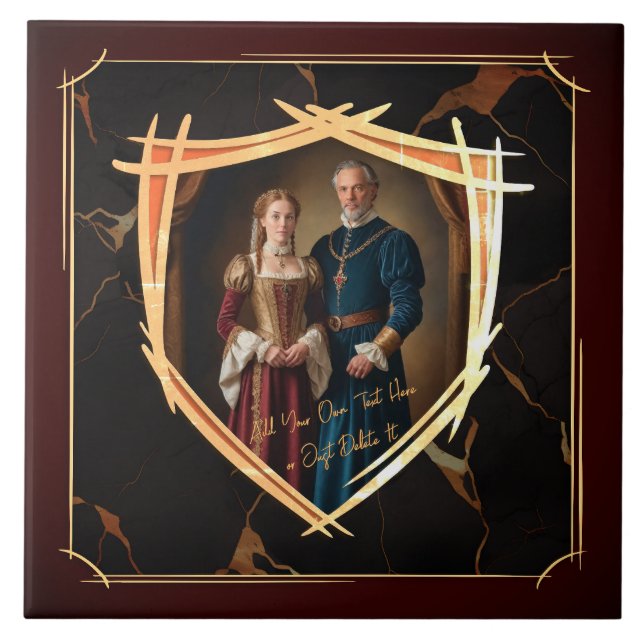 Knight Jackar Arm Medieval Old Fashioned Gift Kakelplatta (Framsidan)