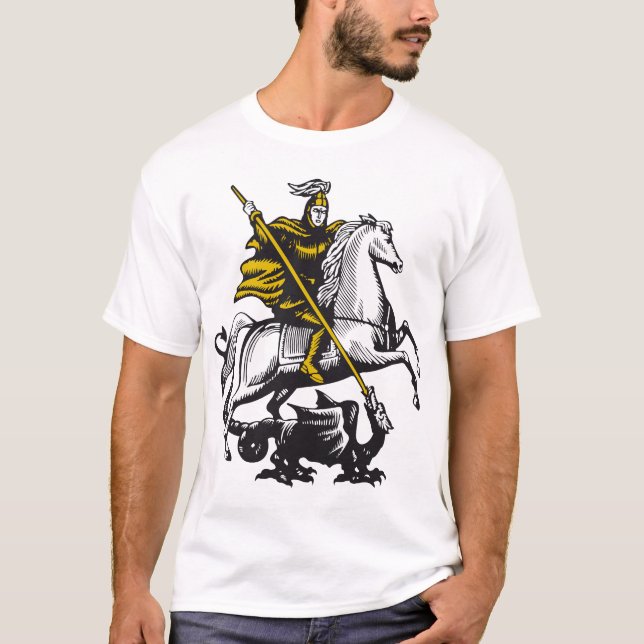 Knight killing the Dragon Tee Shirt (Framsida)