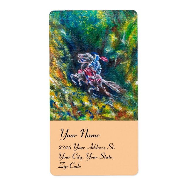 KNIGHT LANCELOT,HORSE RIDING IN GRÖNT SKOGE FRAKTSEDEL (Framsidan)