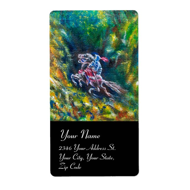 KNIGHT LANCELOT,HORSE RIDING IN GRÖNT SKOGE FRAKTSEDEL (Framsidan)