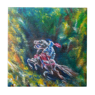 KNIGHT LANCELOT,HORSE RIDING IN GRÖNT SKOGE KAKELPLATTA