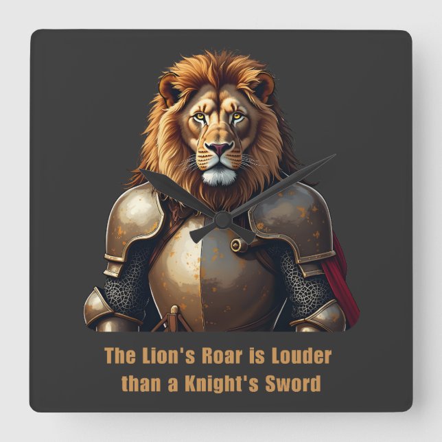 Knight lejon fyrkantig klocka (Framsida)