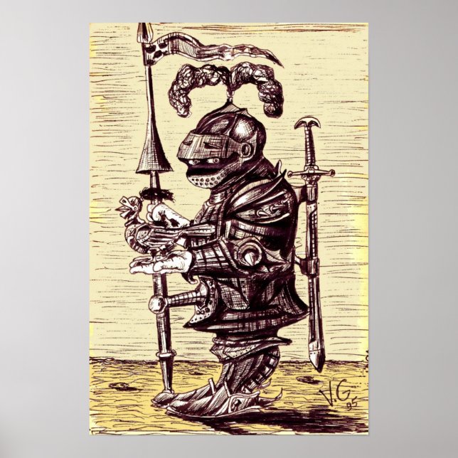 Knight med duvkonst poster (Framsidan)
