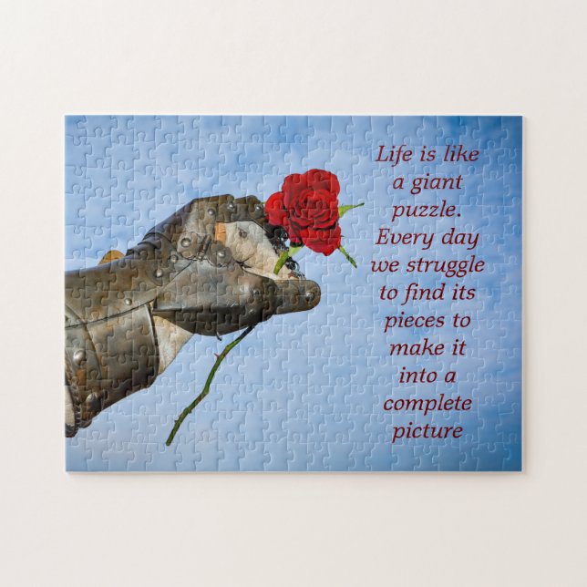 Knight med ett hjärta.. pussel (Horisontell)