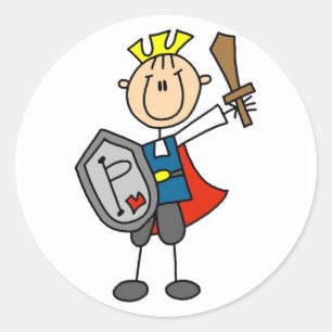 Knight med Sword Tshirts och Gifts Runt Klistermärke