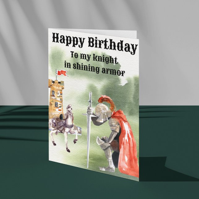 Knight Medieval Birthday Card Kort (Skapare uppladdad)