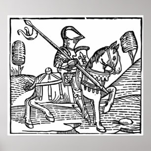 Knight Medieval Engraves Poster