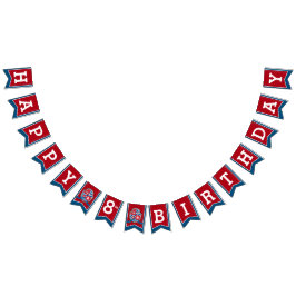 Knight medieval Grattis på födelsedagen 8:e rödblå Vimplar