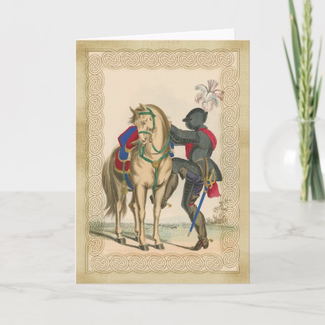 Knight och Armor med Horse Note Card Kort (Framsida)