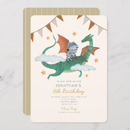 Knight och Dragon Royal Medieval Boy Birthday Inbjudningar