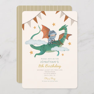 Knight och Dragon Royal Medieval Boy Birthday Inbjudningar