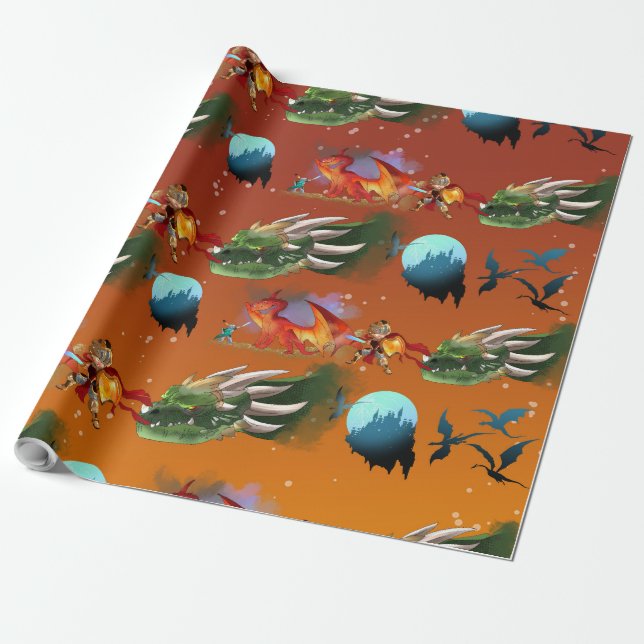 Knight och Dragons Presentpapper (Utrullad)