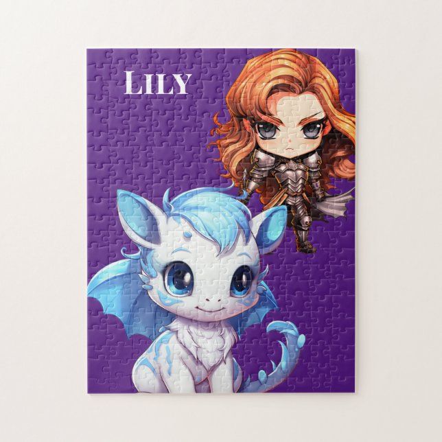 Knight och Dron Girl Pussel (Vertikal)