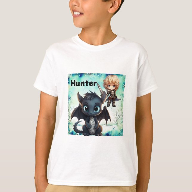Knight och Dron-pojkens T-Shirt (Framsida)