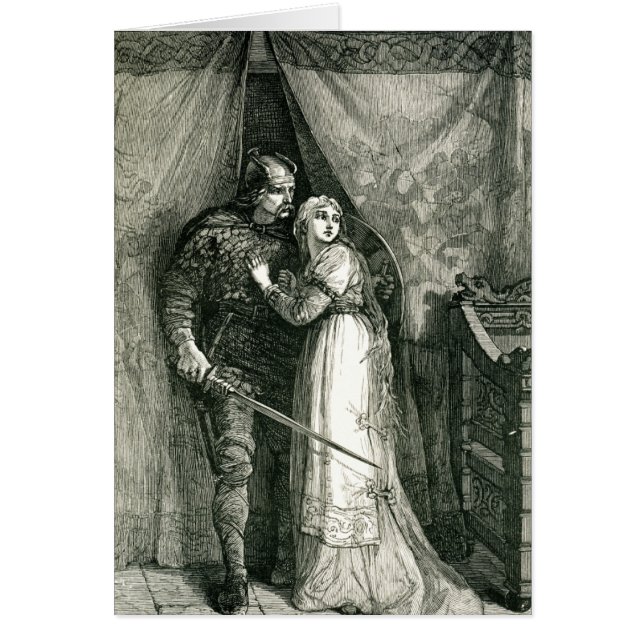 Knight och Fair Maiden Hälsningskort (Framsidan)