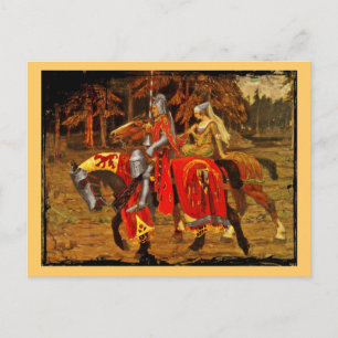 Knight och Maiden Chivalry Vykort