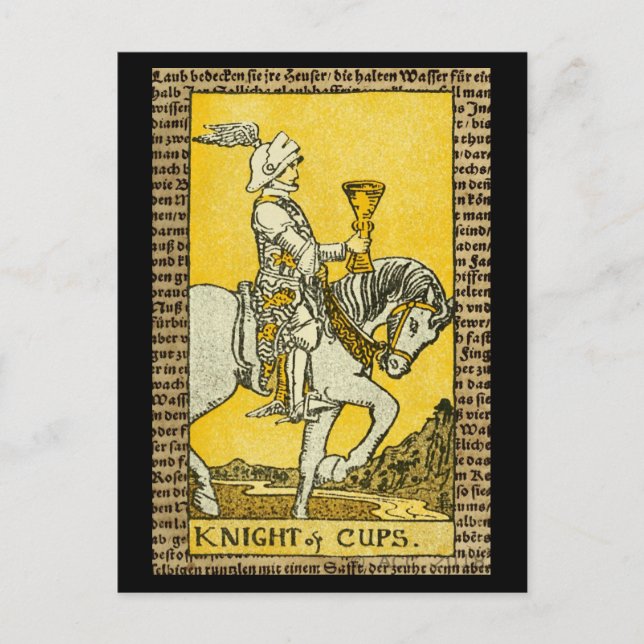 Knight of Cups Tarot på svenska Vykort (Framsida)