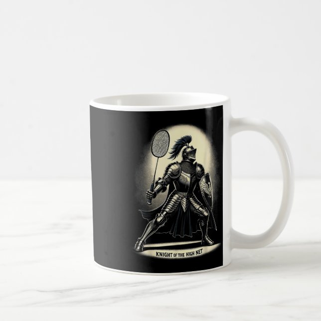 Knight of the High Net Badminton Funny Graphic Tee Kaffemugg (Höger)
