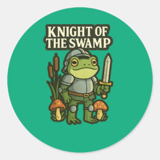 Knight of the Swamp – Cute Frog Knight Sticker Runt Klistermärke