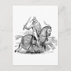 Knight on Horsback Postcard Vykort