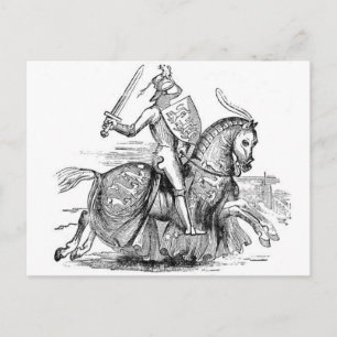 Knight on Horsback Postcard Vykort