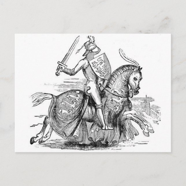 Knight on Horsback Postcard Vykort (Framsida)
