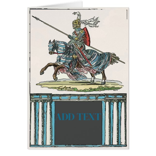 Knight On Horse Hälsningskort (Framsidan)