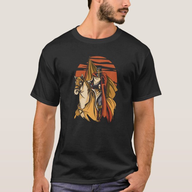 Knight On Horse Medieval Renaissance Fair Premium T Shirt (Framsida)