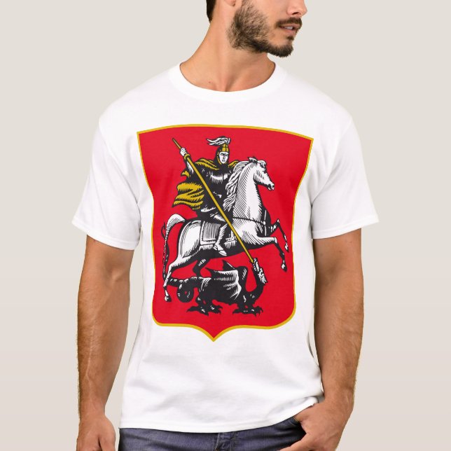 Knight on horseback killing the dragon tee (Framsida)